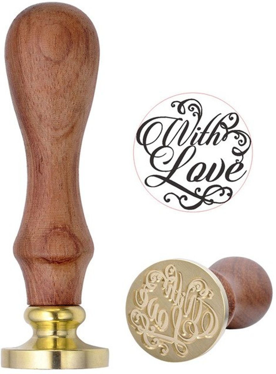 Houten Stempel met With Love | Wax Seal | Stempelen